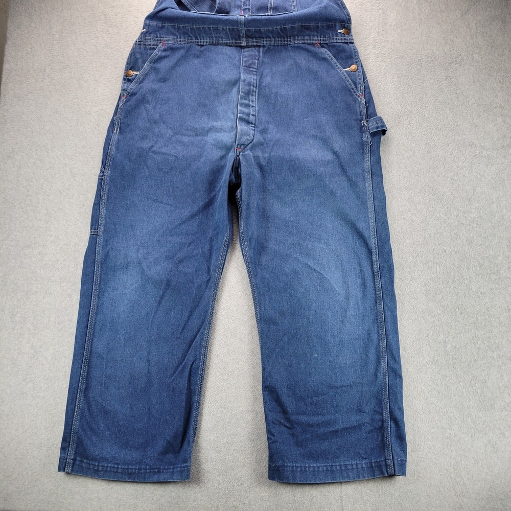 Big Mac VTG‎ Mens Denim Bib Overalls Blue Made in USA W42 L30 Carpenter Utility - Picture 8 of 16